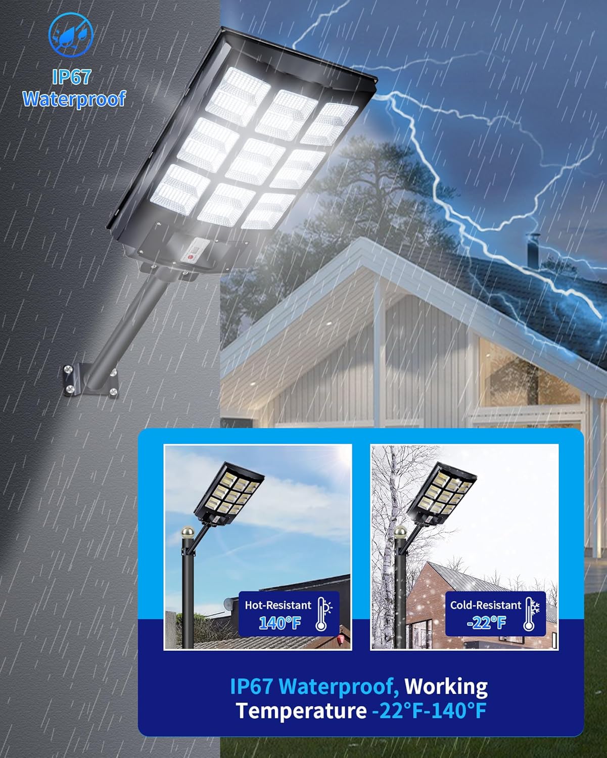 بروجيكتور لاسلكي 1200 واط يعمل بالطاقة الشمسية