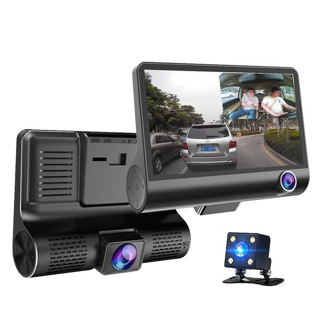 DVR DE VOITURE AVEC 3 OBJECTIFS DE CAMÉRA 2 pixel Global Gps