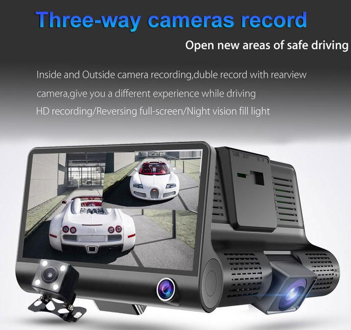 DVR DE VOITURE AVEC 3 OBJECTIFS DE CAMÉRA 2 pixel Global Gps