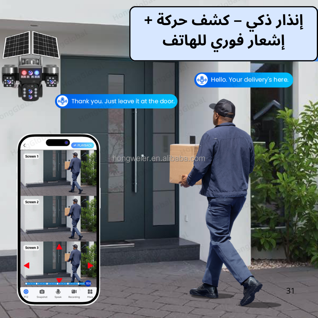 كاميرا مراقبة بالطاقة الشمسية بـ3 عدسات – (15 Megapixel )