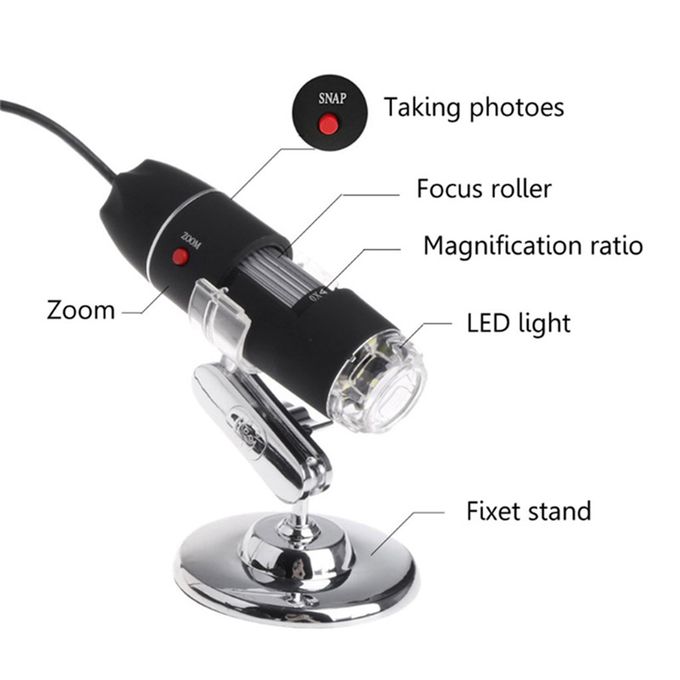 Mini microscope électronique zoom x1600 sur téléphone ou PC