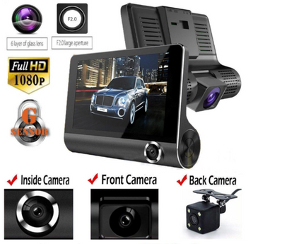 DVR DE VOITURE  AVEC 3 OBJECTIFS DE CAMÉRA 2 pixel Global Gps